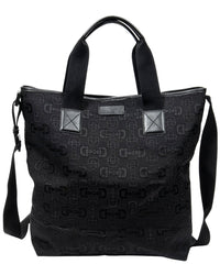 Gucci Gucci Black Horsebit Print Canvas 2-Way Tote, Never Carried (Authentic Pre-