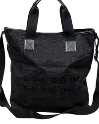 Gucci Gucci Black Horsebit Print Canvas 2-Way Tote, Never Carried (Authentic Pre-