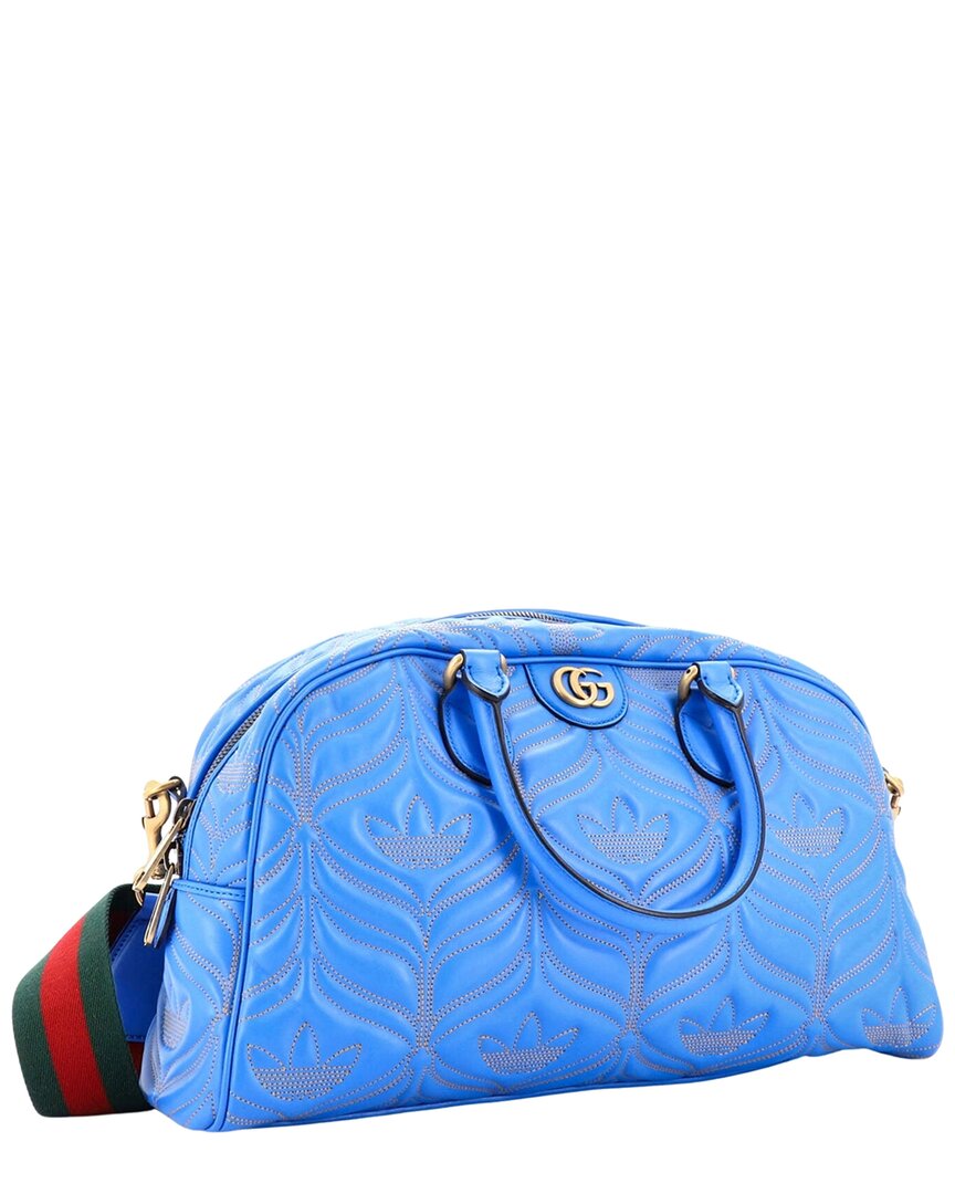 Gucci Gucci Blue Quilted Leather Ltd. Ed. Adidas Duffle, Never Carried (Authentic