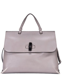 Gucci Gucci Grey Calfskin Grained Leather Bamboo Daily Top Handle (Authentic Pre-