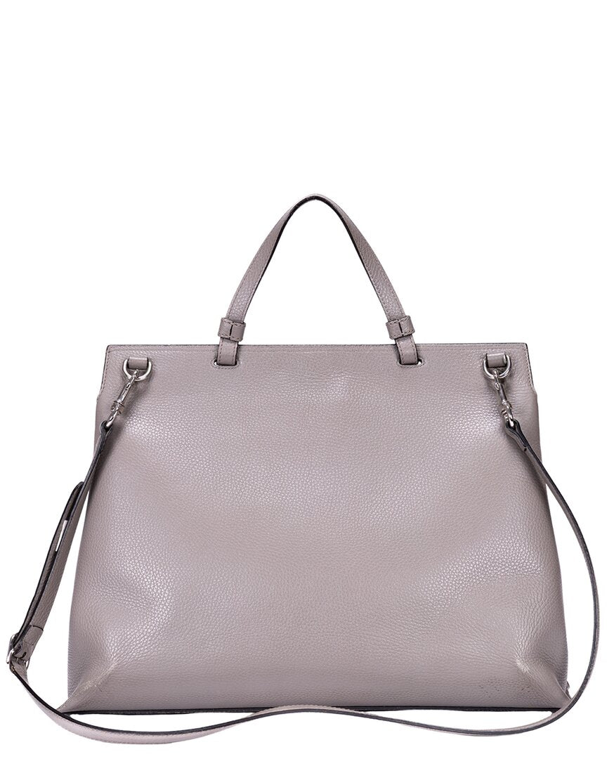 Gucci Gucci Grey Calfskin Grained Leather Bamboo Daily Top Handle (Authentic Pre-