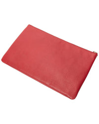Gucci Gucci Red Grained Calfskin Leather Bamboo Tassel Zip Clutch (Authentic Pre-