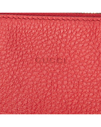 Gucci Gucci Red Grained Calfskin Leather Bamboo Tassel Zip Clutch (Authentic Pre-