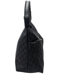 Gucci Gucci Black Monogrammed Canvas Double Pocket Hobo (Authentic Pre-Loved)