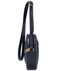 Gucci Gucci Black Velvet Monogram Canvas Round Crossbody (Authentic Pre-Loved)