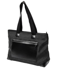 Gucci Gucci Black Monogrammed Nylon Canvas Medium Front Pocket Tote (Authentic Pre-