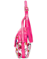 Gucci Gucci Pink & Beige Flora Printed Canvas Multicolor Flora Camera Crossbody,