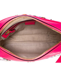 Gucci Gucci Pink & Beige Flora Printed Canvas Multicolor Flora Camera Crossbody,