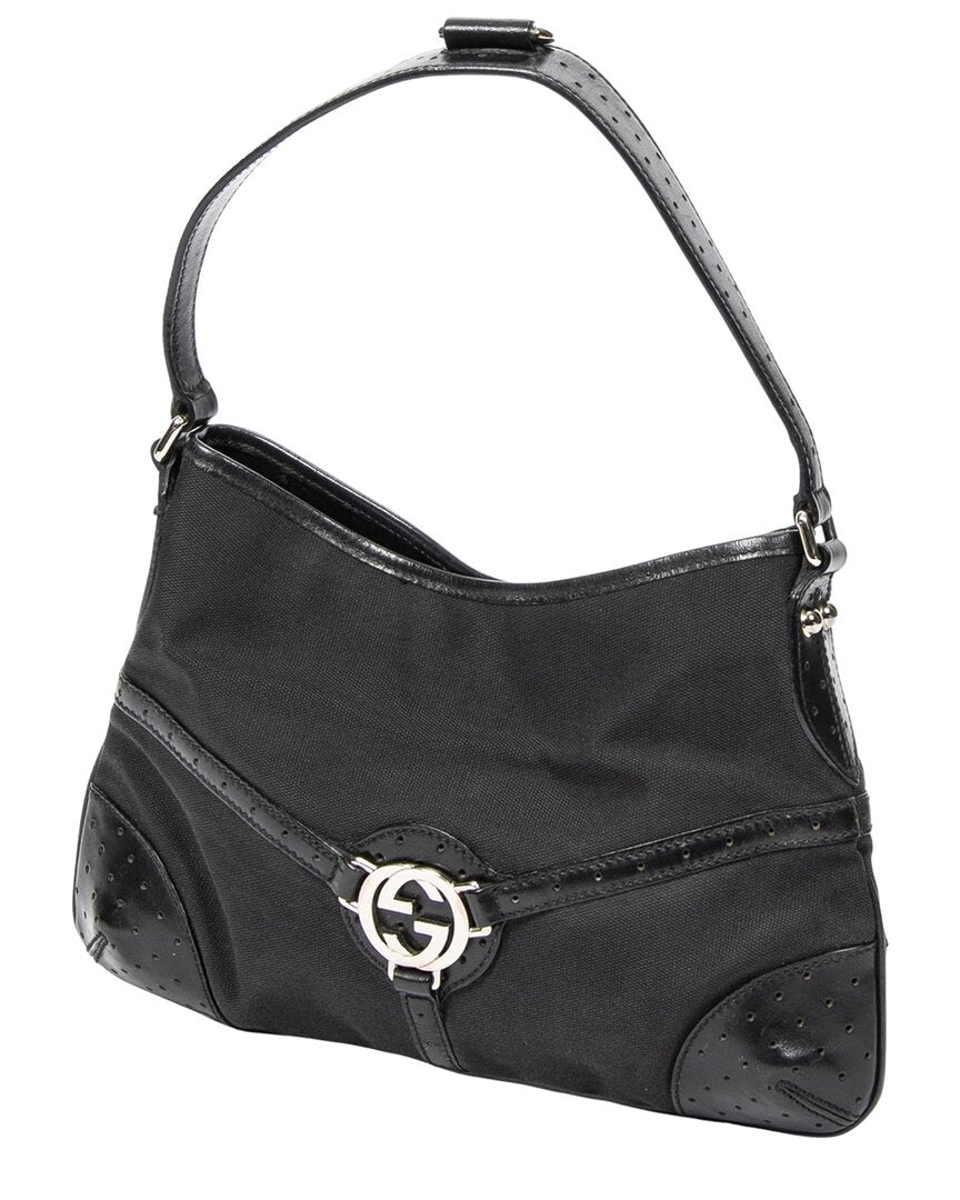 Gucci Gucci Black Canvas Reins Hobo (Authentic Pre-Loved)
