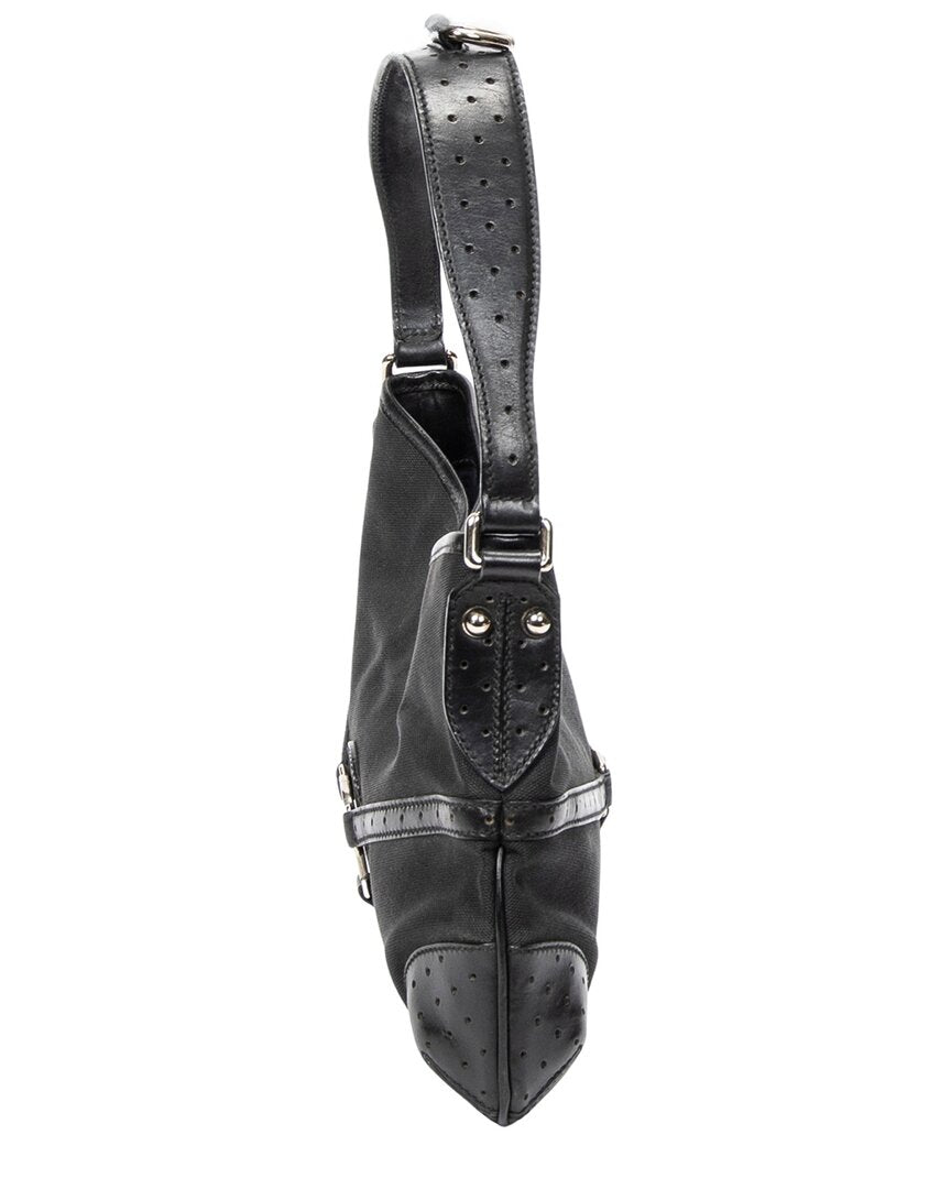 Gucci Gucci Black Canvas Reins Hobo (Authentic Pre-Loved)