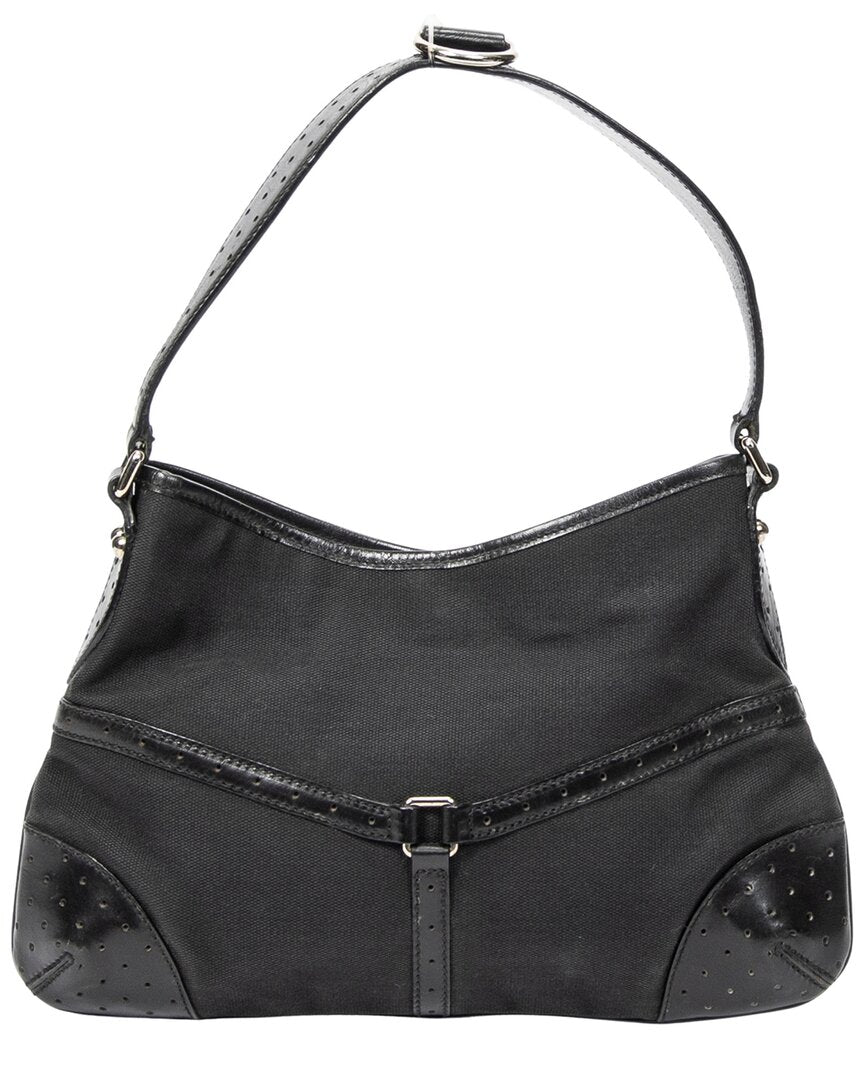 Gucci Gucci Black Canvas Reins Hobo (Authentic Pre-Loved)