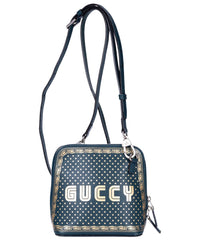 Gucci Gucci Green Guccy Print Calfskin Leather Sega Collection Guccy Print Crossbody