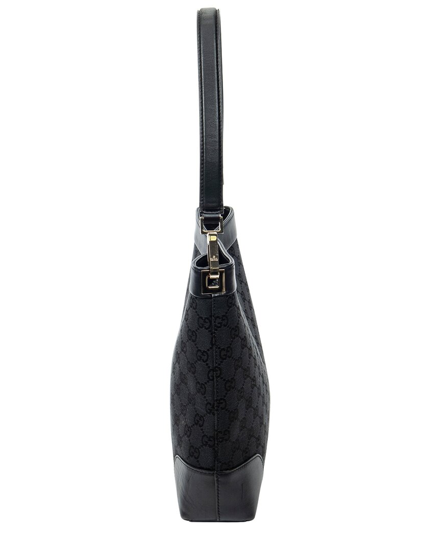 Gucci Gucci Black Monogrammed Canvas Shoulder Hobo (Authentic Pre-Loved)