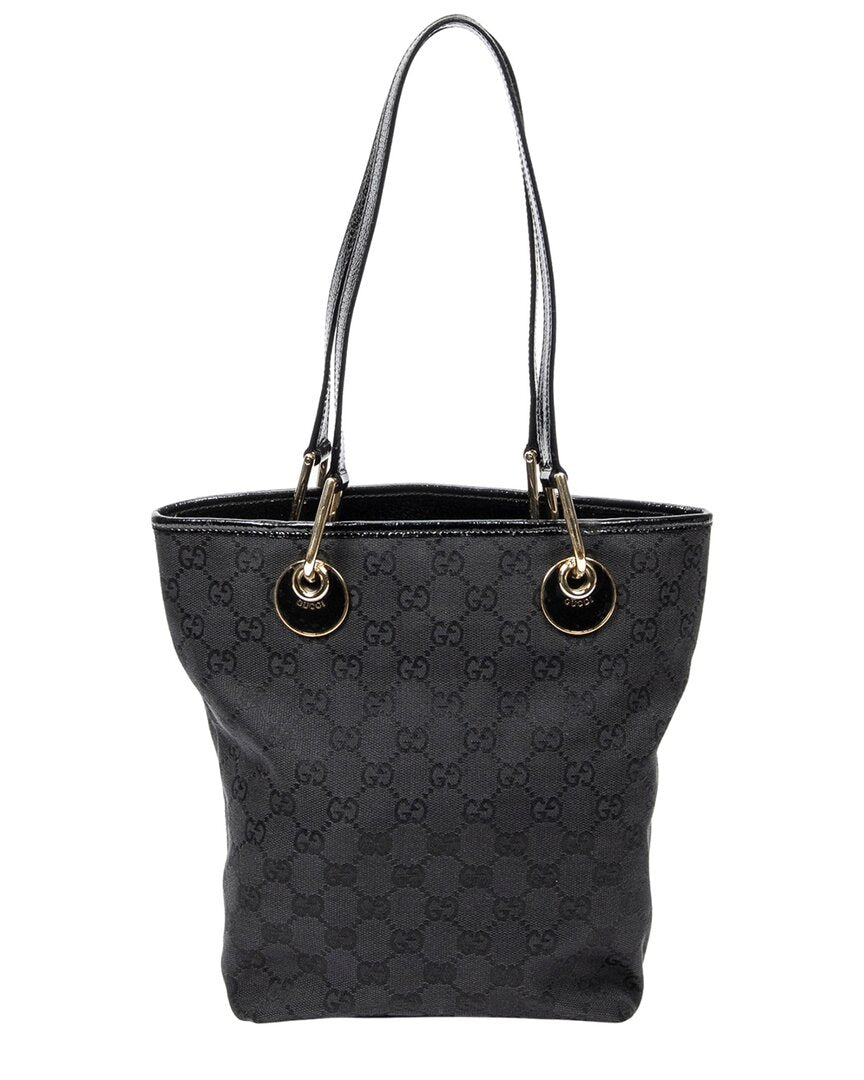 Gucci Gucci Black Monogrammed Canvas Small Eclipse Shopping (Authentic Pre-Loved)