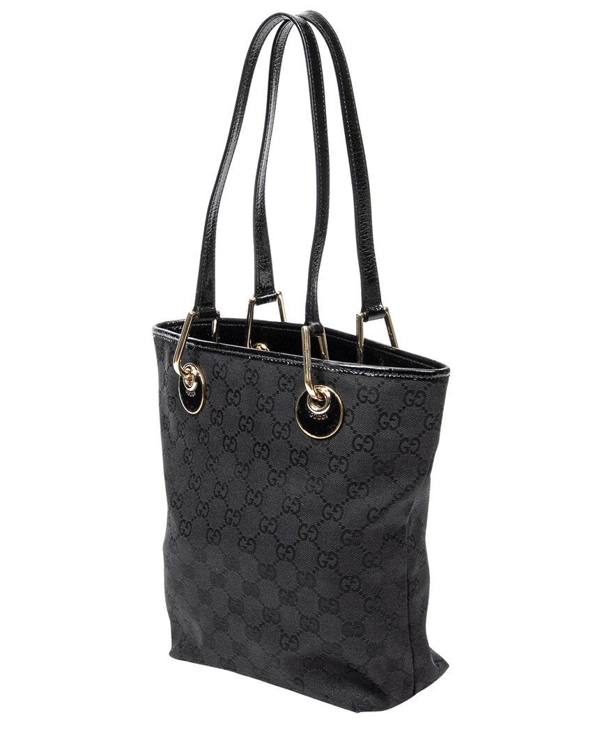Gucci Gucci Black Monogrammed Canvas Small Eclipse Shopping (Authentic Pre-Loved)