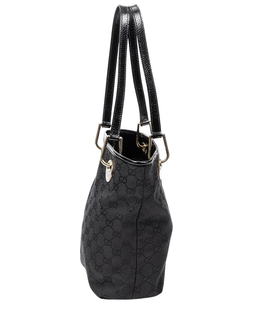 Gucci Gucci Black Monogrammed Canvas Small Eclipse Shopping (Authentic Pre-Loved)