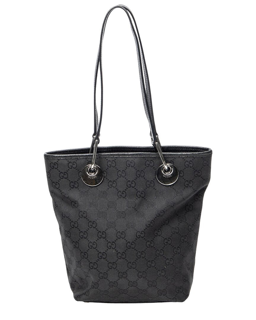 Gucci Gucci Black Monogrammed Canvas Small Eclipse Shopping (Authentic Pre-Loved)