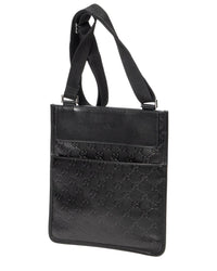 Gucci Gucci Black Guccissima Leather Small Flat Messenger (Authentic Pre-Loved)