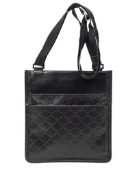 Gucci Gucci Black Guccissima Leather Small Flat Messenger (Authentic Pre-Loved)