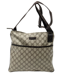 Gucci Gucci Beige & Brown Supreme Coated Canvas Square Flat Crossbody (Authentic