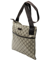 Gucci Gucci Beige & Brown Supreme Coated Canvas Square Flat Crossbody (Authentic