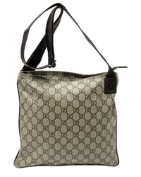 Gucci Gucci Beige & Brown Supreme Coated Canvas Square Flat Crossbody (Authentic