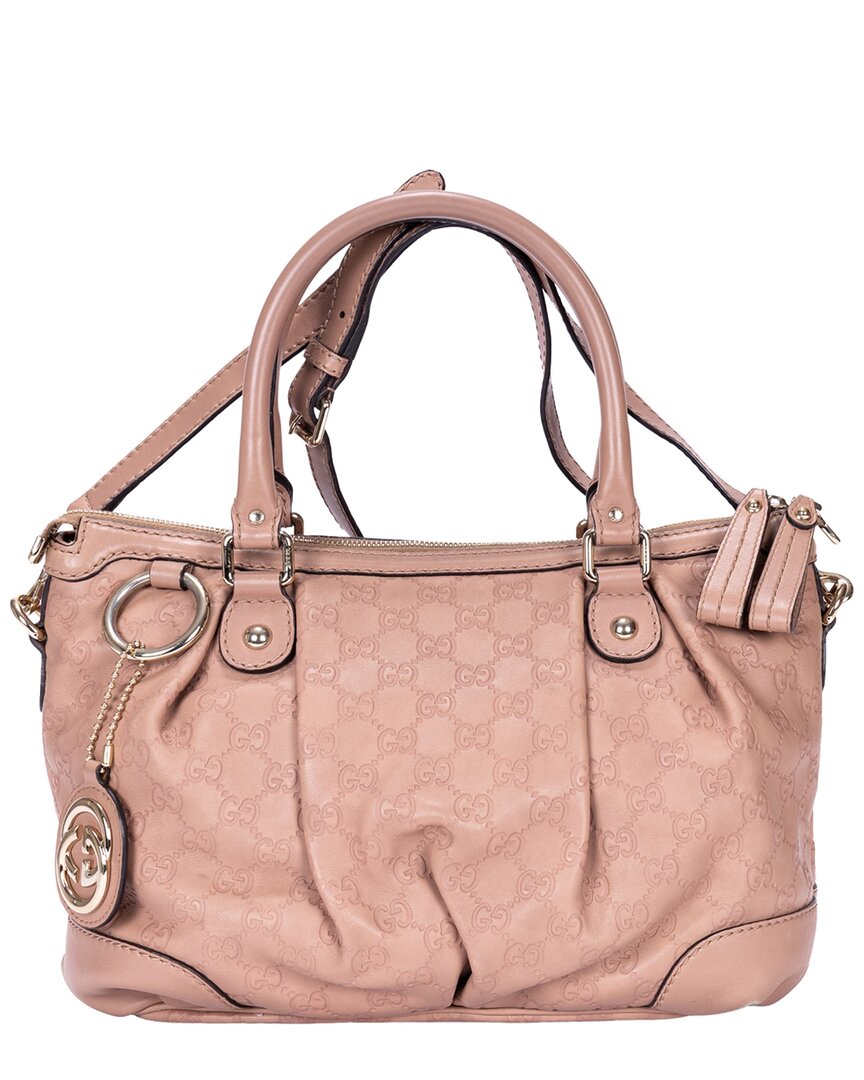 Gucci Gucci Pink Guccissima Calfskin Leather Sukey Top Handle (Authentic Pre-Loved)