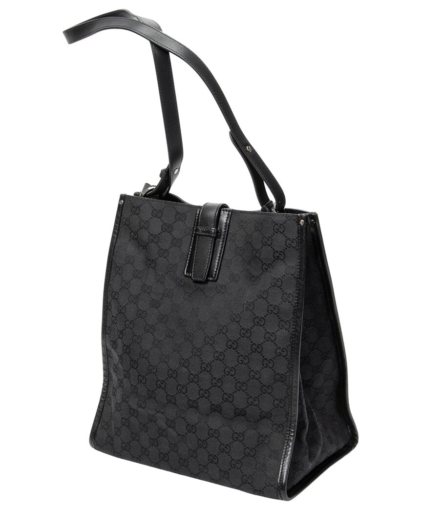 Gucci Gucci Black Monogrammed Canvas Vertical Tote (Authentic Pre-Loved)
