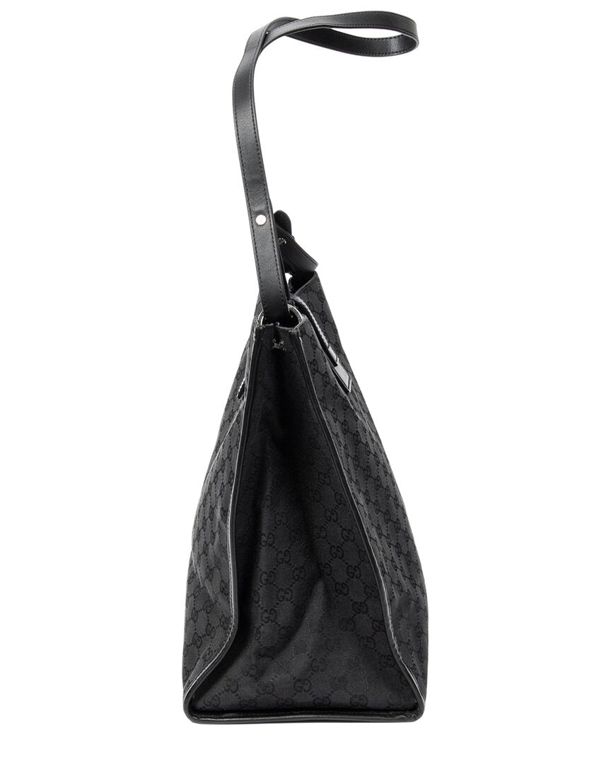 Gucci Gucci Black Monogrammed Canvas Vertical Tote (Authentic Pre-Loved)