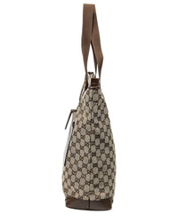 Gucci Gucci Beige & Brown Monogrammed Canvas Vertical Zip Tote (Authentic Pre-Loved)
