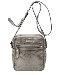 Gucci Gucci Metallic Rose Guccissima Imprint Coated Canvas Zip Crossbody (Authentic