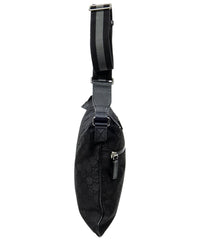 Gucci Gucci Black Monogrammed Nylon Canvas Zip Messenger Crossbody (Authentic Pre-