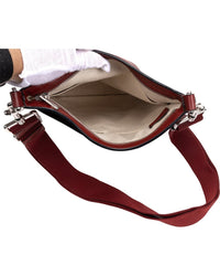 Loewe Loewe Maroon Grained Calfskin Leather Anagram Crossbody (Authentic Pre-Loved)