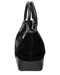 Loewe Loewe Black Suede Leather Anagram Open Tote (Authentic Pre-Loved)