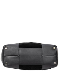 Loewe Loewe Black Suede Leather Anagram Open Tote (Authentic Pre-Loved)