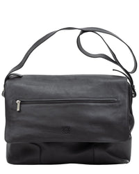 Loewe Loewe Black Grained Calfskin Leather Front Zip Messenger Bag (Authentic Pre-