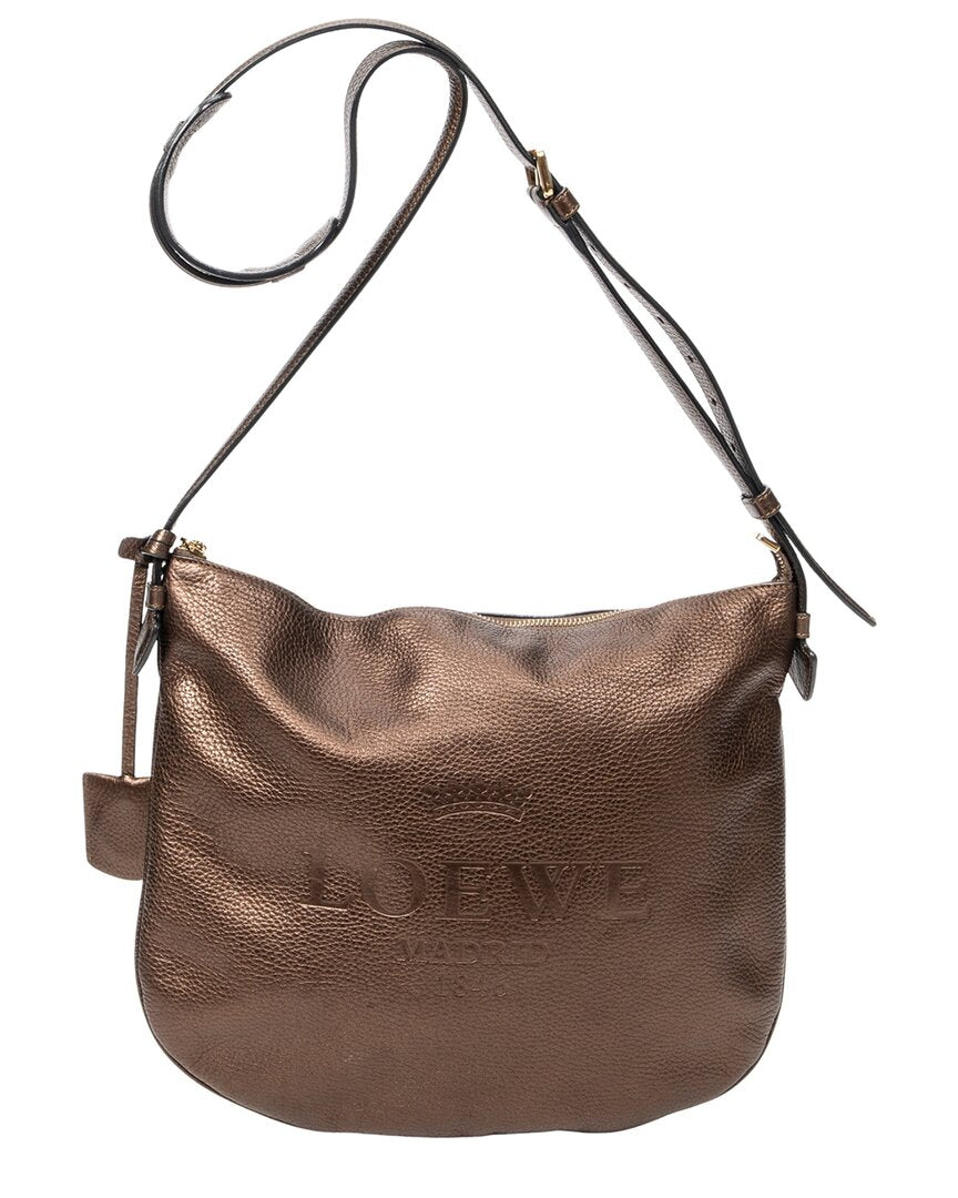 Loewe Loewe Brown Grained Leather Heritage Messenger (Authentic Pre-Loved)