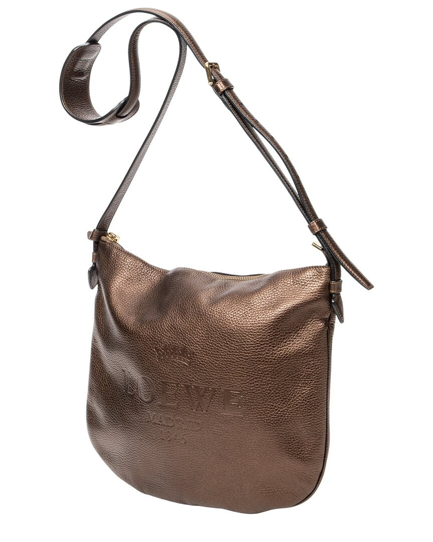 Loewe Loewe Brown Grained Leather Heritage Messenger (Authentic Pre-Loved)