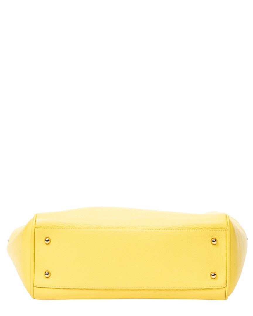 Loewe Loewe Yellow Grained Calfskin Leather Heritage Tote (Authentic Pre-Loved)