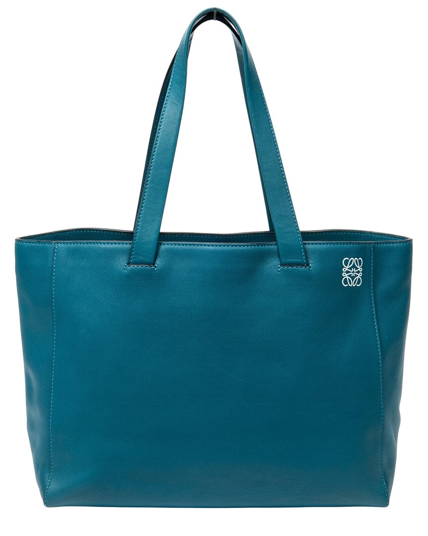 Loewe Loewe Blue Smooth Leather Medium Shoulder Tote (Authentic Pre-Loved)