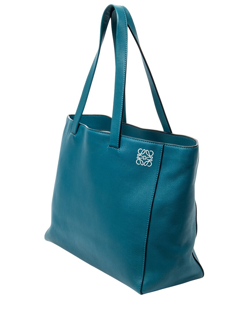 Loewe Loewe Blue Smooth Leather Medium Shoulder Tote (Authentic Pre-Loved)