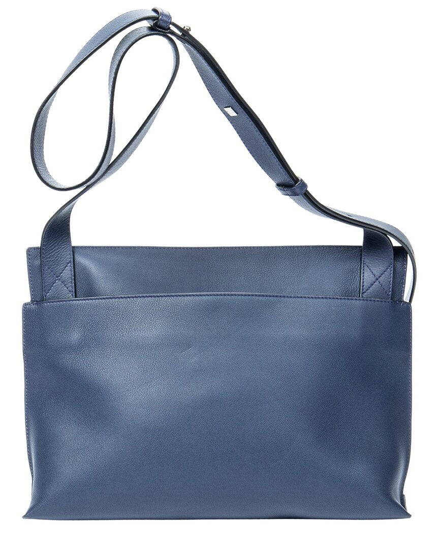 Loewe Loewe Navy Calfskin Leather Medium T Messenger (Authentic Pre-Loved)