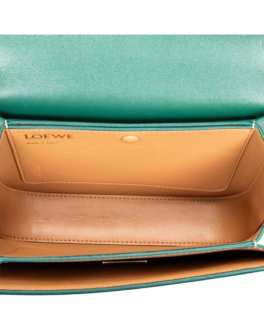 Loewe Loewe Green Smooth Leather Small Goya Flap Crossbody (Authentic Pre-Loved)