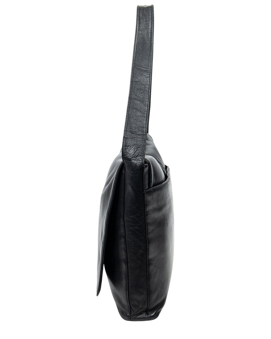 Loewe Loewe Black Calfskin Leather Flap Messenger (Authentic Pre-Loved)