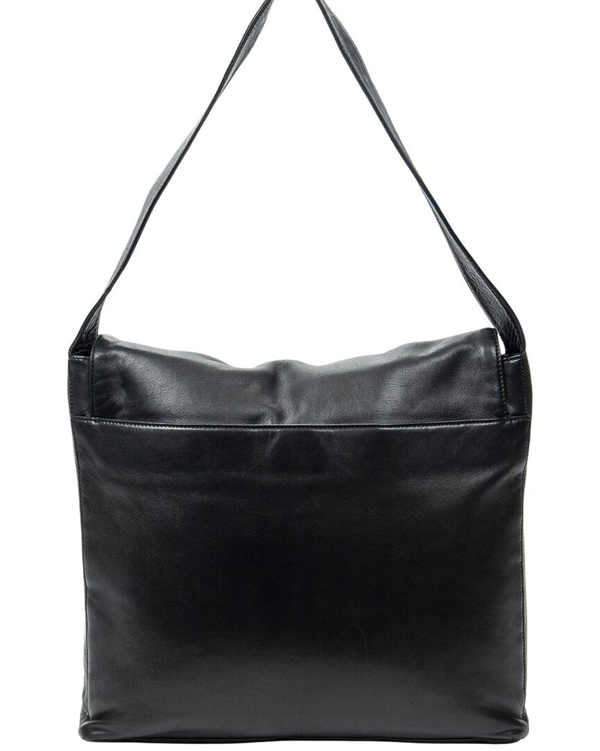 Loewe Loewe Black Calfskin Leather Flap Messenger (Authentic Pre-Loved)