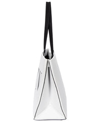 Valentino Valentino White & Black Calfskin Leather Logo Shopping Tote (Authentic Pre-