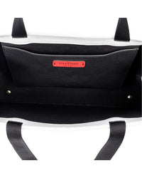 Valentino Valentino White & Black Calfskin Leather Logo Shopping Tote (Authentic Pre-