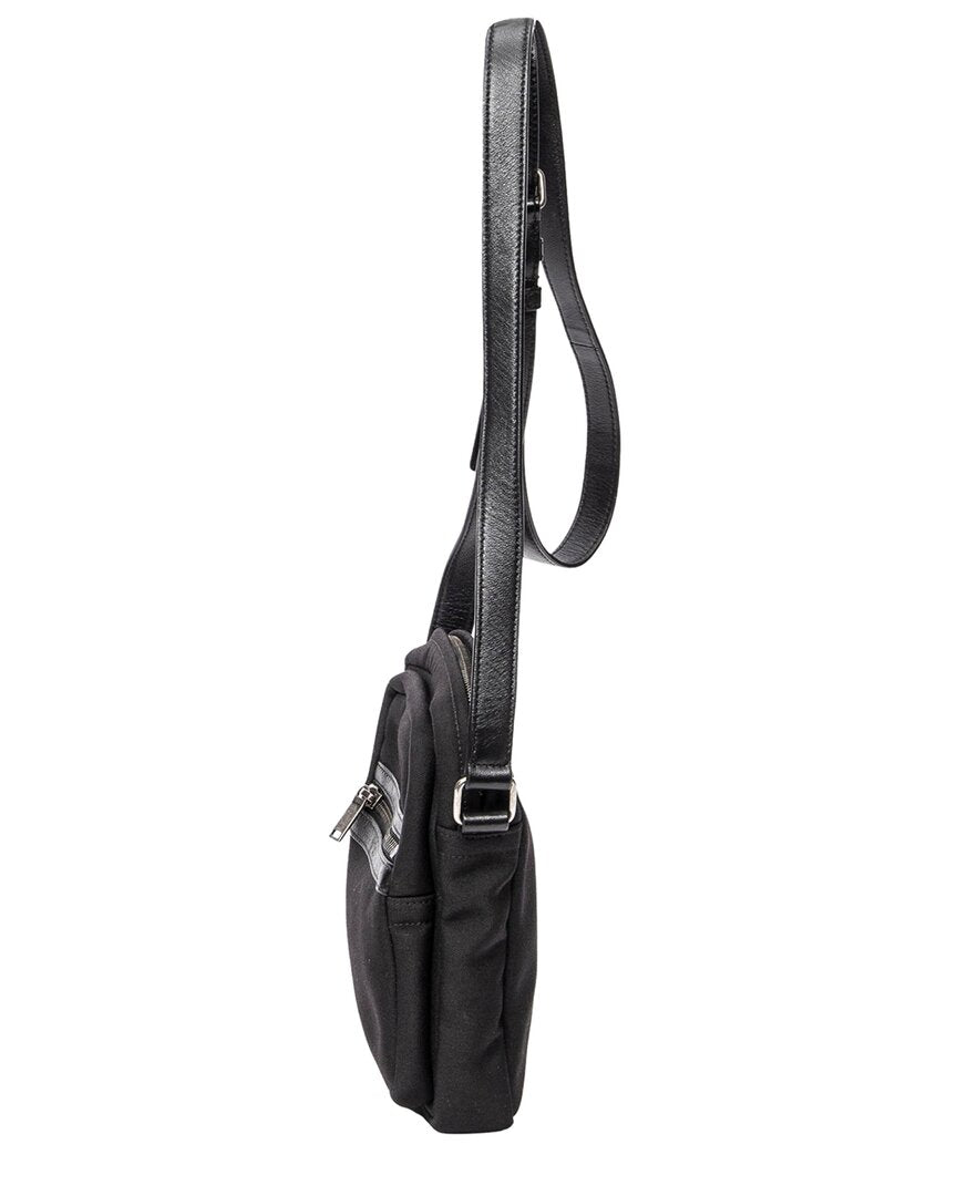 Saint Laurent Saint Laurent Black Canvas Sid Pouch Crossbody (Authentic Pre-Loved)