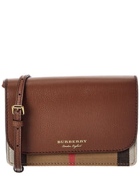 Burberry Burberry Check Canvas & Leather Crossbody