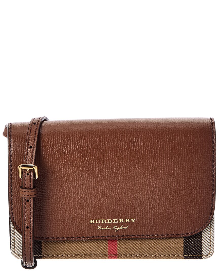 Burberry Burberry Check Canvas & Leather Crossbody